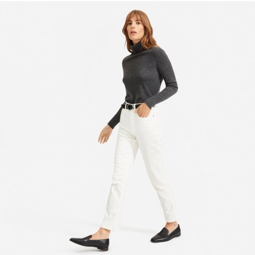 Everlane The Cheeky Jean Crop Ankle High Rise White Bone Size 26